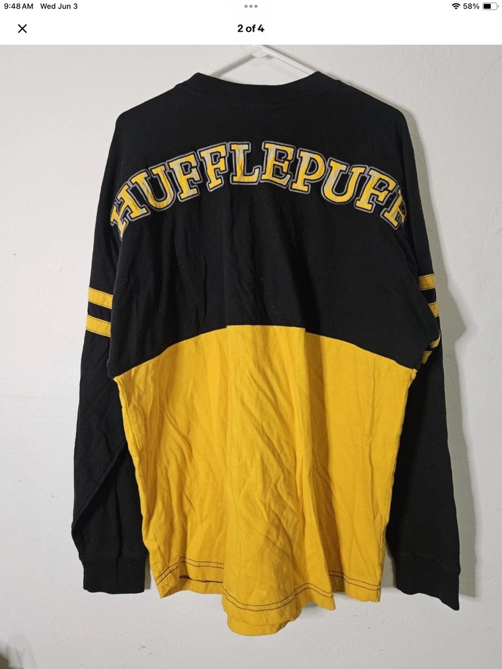 Harry Potter Hufflepuff Black/Gold Jersey XL